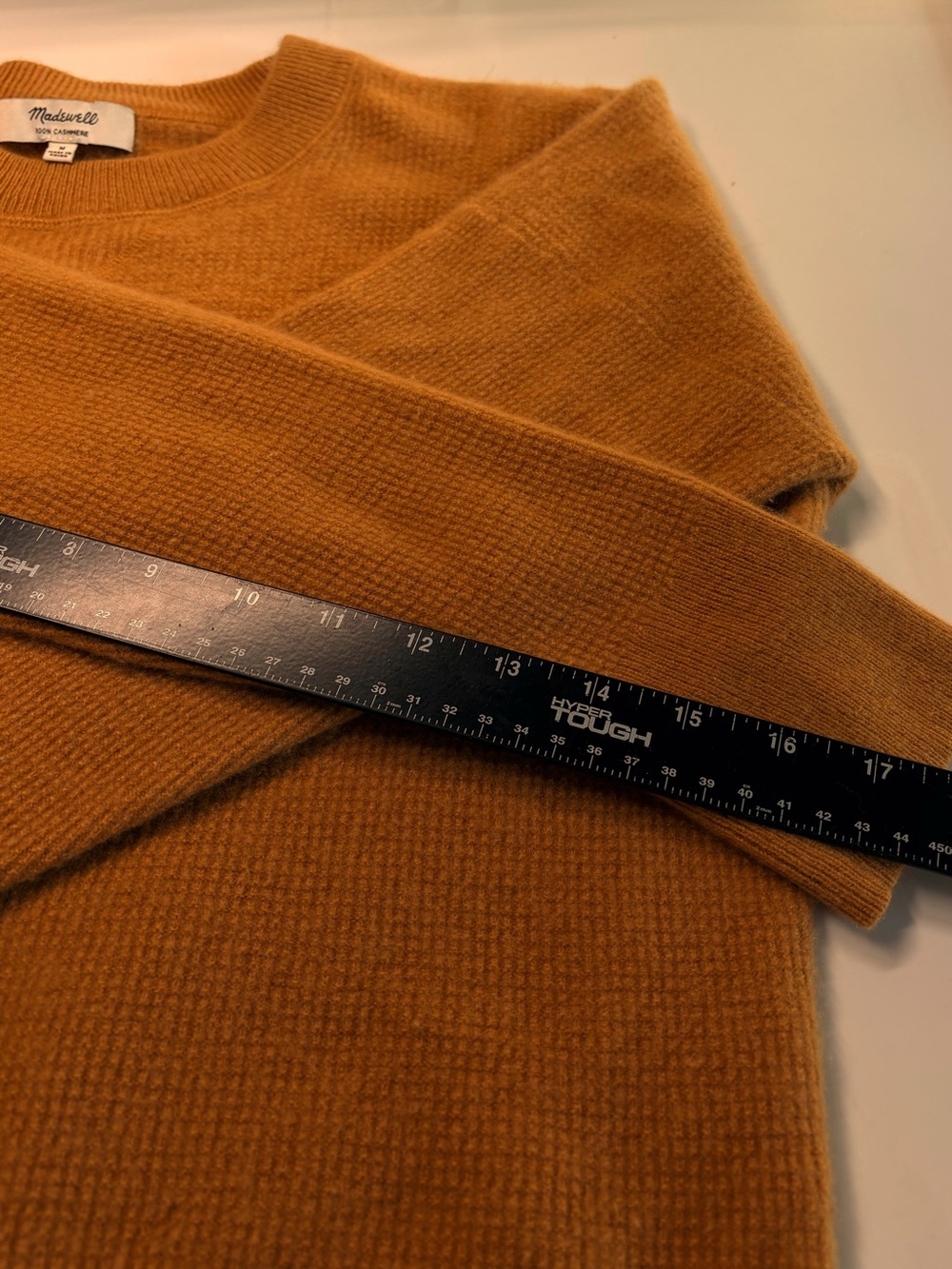 🧡 Madewell 100% Cashmere Mustard Grandpa-Core Crewneck Sweater M - Picture 4 of 6